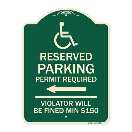 Signmission Modern Isa Connecticut Reserved Parking Permit Required Violators Fin Alum, 24" x 18", G-1824-23873 A-DES-G-1824-23873